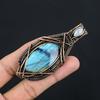 Labradorite Pendant, Handmade Gemstone 999 Copper Wire Wrapped Pendant Antique Jewelry, For Gift Silver Jewelry