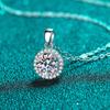 D Color 1ct  Round Moissanite Pendant for Women Sparkling Diamond Necklace 6.5mm Stone 100% S925 Sterling Silver Jewelry