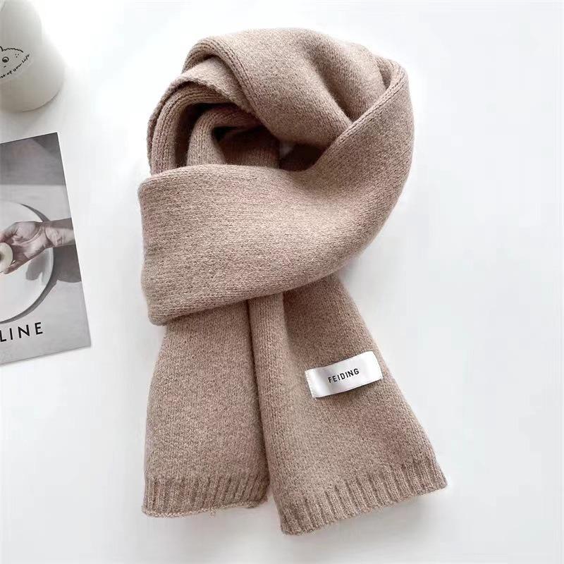 Wool Knitted Scarf Men's and Women's Small Scarf Student Couple Warm Shawl Thickened To Keep Warm