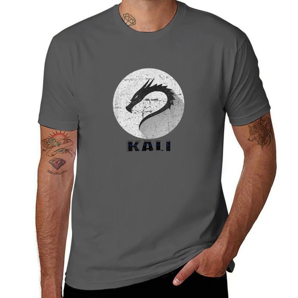 Kali Linux Tee Scratched Tagline Dragon Open Source Os Tshirt Urban Style Casual Short Sleeve Top