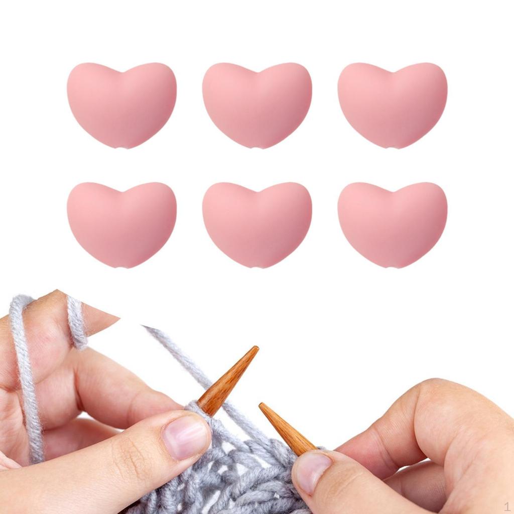 6 штук в упаковке силиконовые колпачки для спиц с отверстием 3 мм в форме сердца
