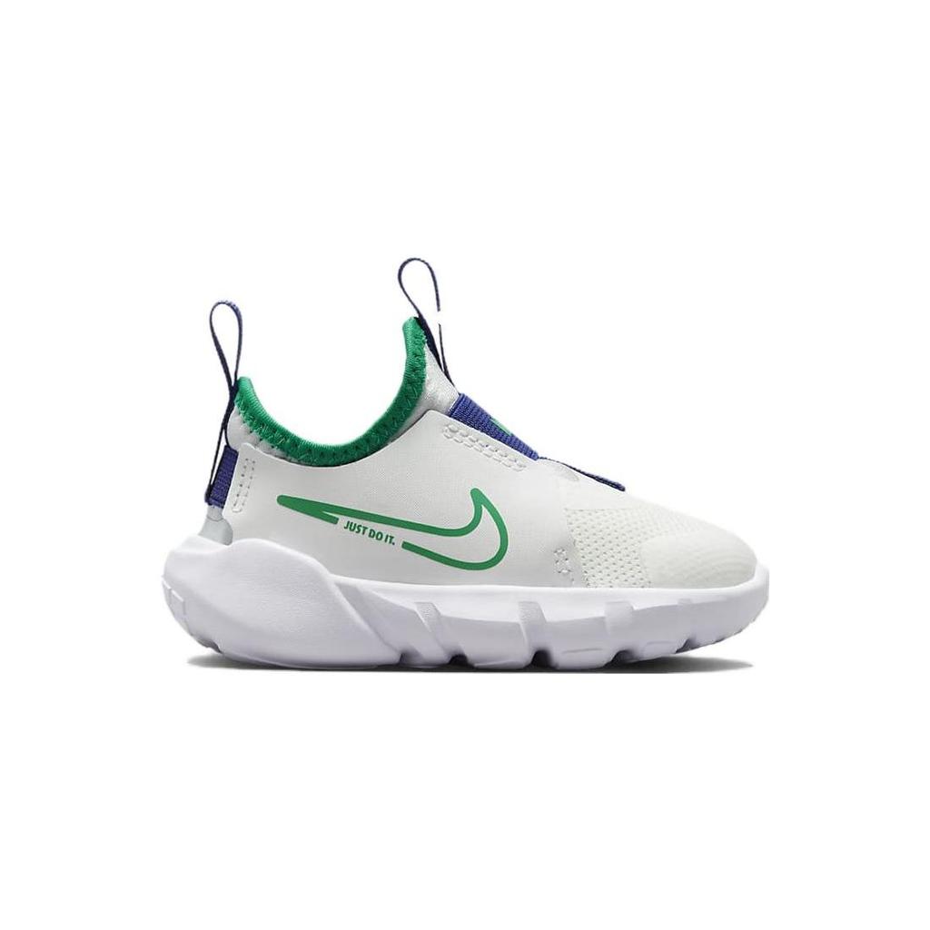 Nike Flex Runner 2 TD White Stadium Green Детские кроссовки Summit-White Pure-Platinum Deep-Royal-Blue DJ6039-102