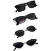 Sheomy Unisex Combo Offer Pack of 4 Shades Glasses Pathan Sunglasses Rectangle Retro Vintage Narrow Women::Men ,MKN-129