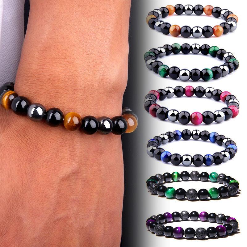 New Hematite Tiger Eye Pulsera Obsidian Bracelets Jewelry Soul Beads Natural Unisex