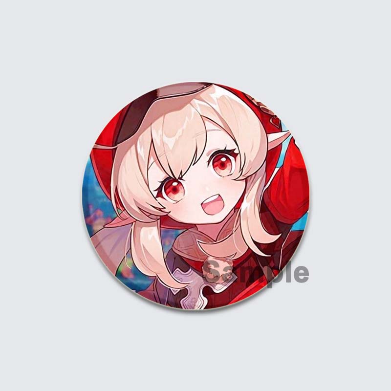 Значок Genshin Impact Game Anime Girl Hu Tao/Venti/Jean, 58 мм, круглая брошь для рюкзака, одежды, аксессуаров, ювелирных изделий, подарков