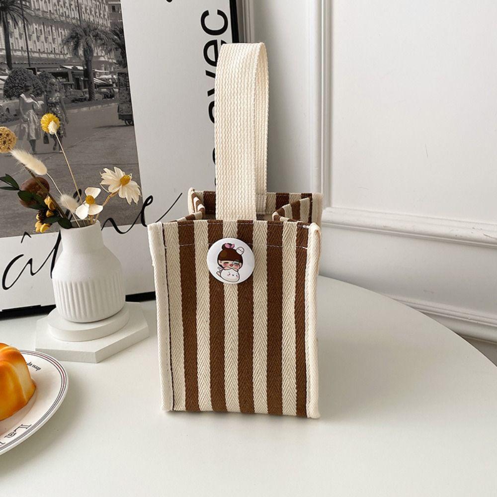 Striped Messenger Bag Cartoon Lunch Bag Fashion Hand Bags  Picnic
