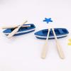 Home Decor 4 Sets Miniature Boat with Oars Resin Canoe Model Figurines Mini Nautical Ocean Beach Scene Ornament for DIY Micro Landscape Accessories
