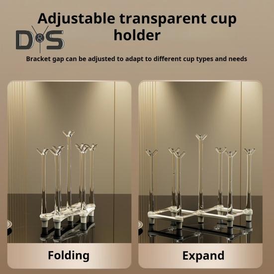 Выдвижная подставка для стаканов Пластиковая нескользящая нижняя подставка для кружек для слива стеклянных и спортивных бутылок 7 кронштейнов для сидений Складная конструкция Экономия места