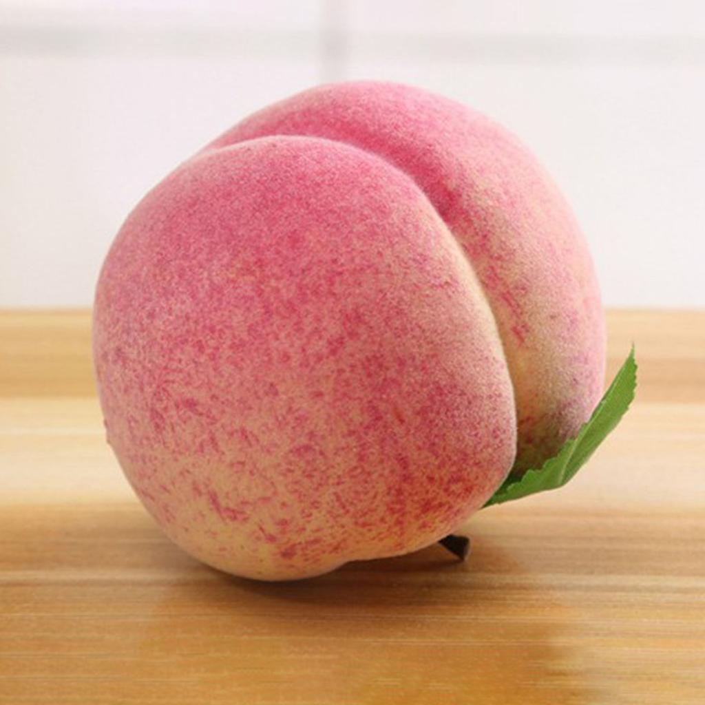 2pcs Artificial Peach Fruit Realistic Faux Fruits Peaches for Home Kitchen Table Decoration and Photography Props