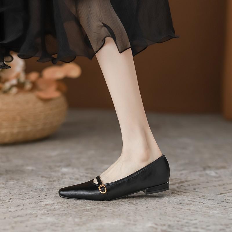 2024 Женские летние новые стильные модные дизайнерские туфли на квадратном каблуке с пряжкой, простые однотонные повседневные офисные туфли для женщин на высоком каблуке