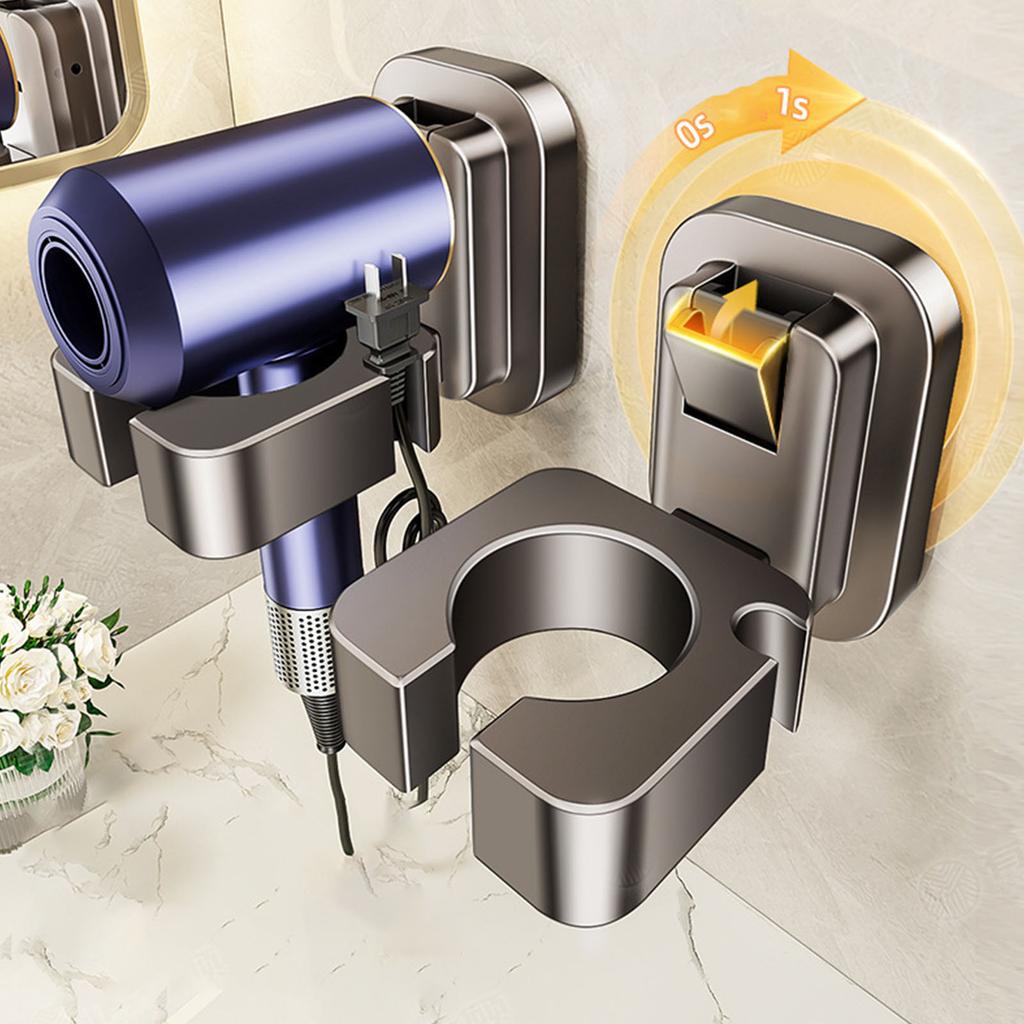Элегантные Прочные Пластиковые Самоклеящиеся Настенные Держатели для Фена для Легкой Установки и Снятия в Ванных комнатах