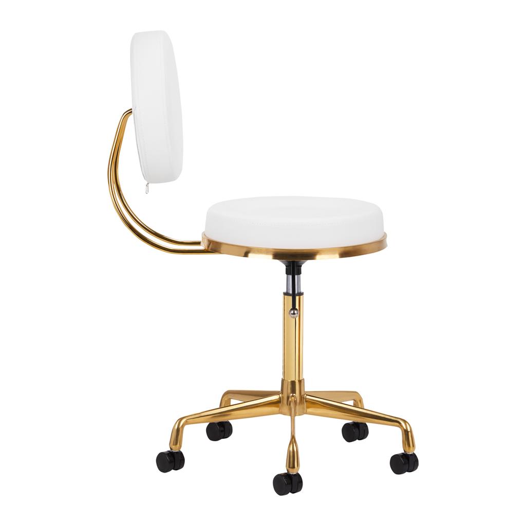 Taboret Kosmetyczny H5 Złoto Biały