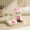 2 In 1 Automatic Pet Feeder Waterer Combo Large Capacity Auto Refill Food Water Dispenser Anti Spill Detachable Bowl for Pets