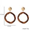 Women Fashion Bamboo Rattan All Matching Circle Earring