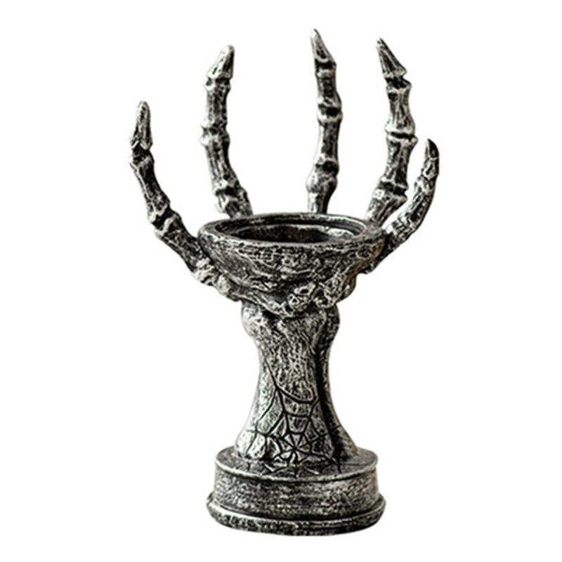 Skeleton Hand Candle Holder Mysterious Tealight Candlestick Table Centerpieces Decors for Home and Halloween Parties
