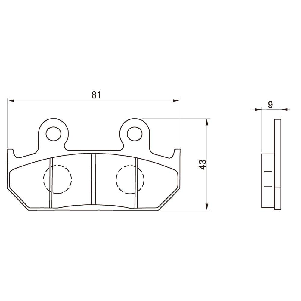 Тормозная колодка мотоцикла Daytona красная (Полуметаллическая накладка) VFR400R Pro Arm (87-88) CBR250F (86-92) НСР250Р (86-87) Передняя часть 79781 Резьба № 6
