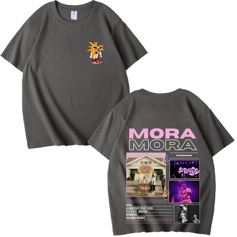 Rapper MORA MICRODOSIS Тур Альбом Графическая Футболка мужская женская Оверсайз 100% Хлопок Летний топ Унисекс больших размеров