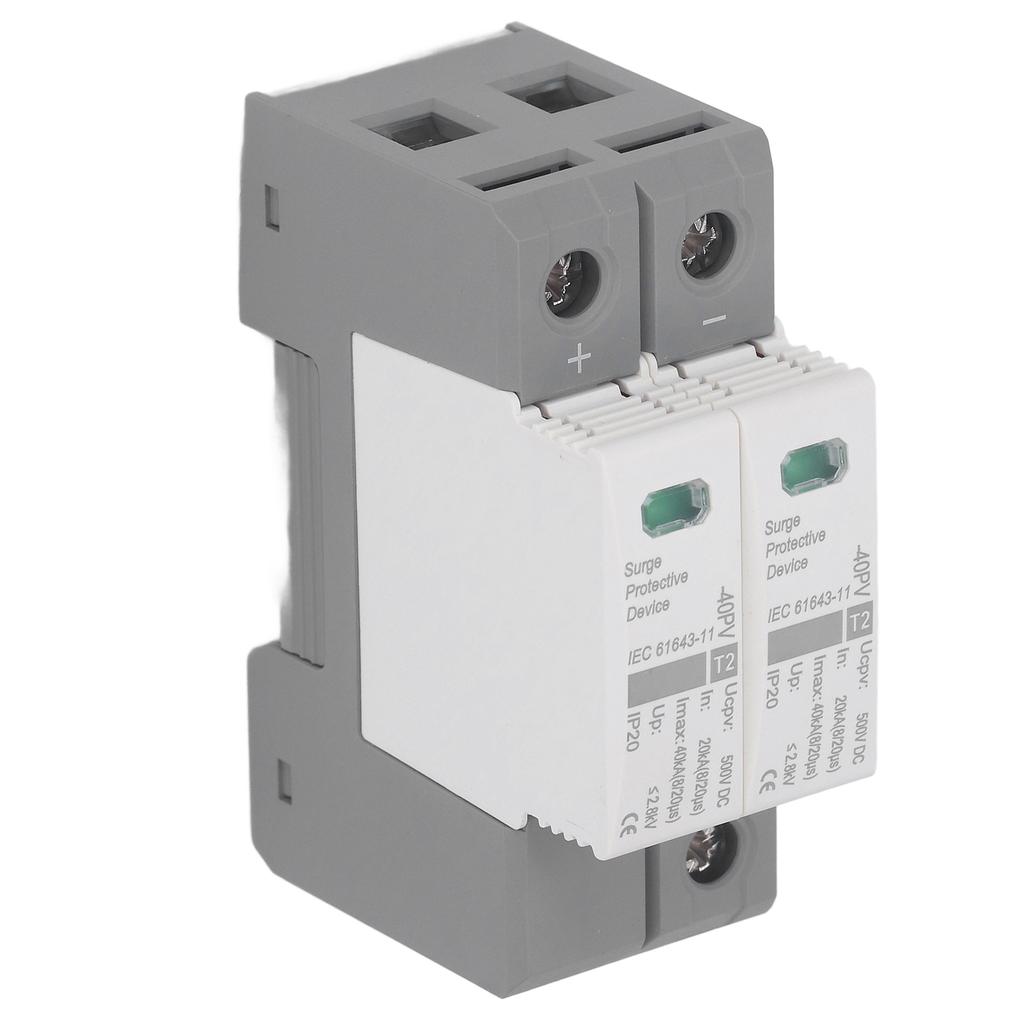 2P фотоэлектрический разрядник постоянного тока, устройство защиты от перенапряжения, автоматический выключатель защиты от молнии 500 В постоянного тока 20‑40 кА