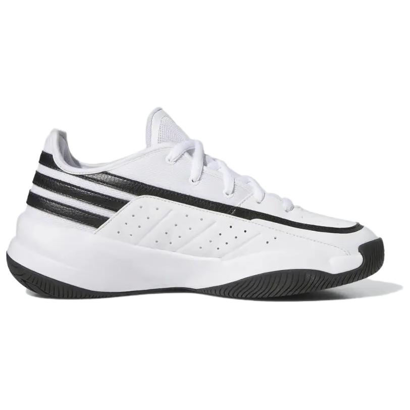 adidas Удобная и легкая амортизация для игры в передней зоне, износостойкие низкие мужские баскетбольные кроссовки, Белый Черный ID8589