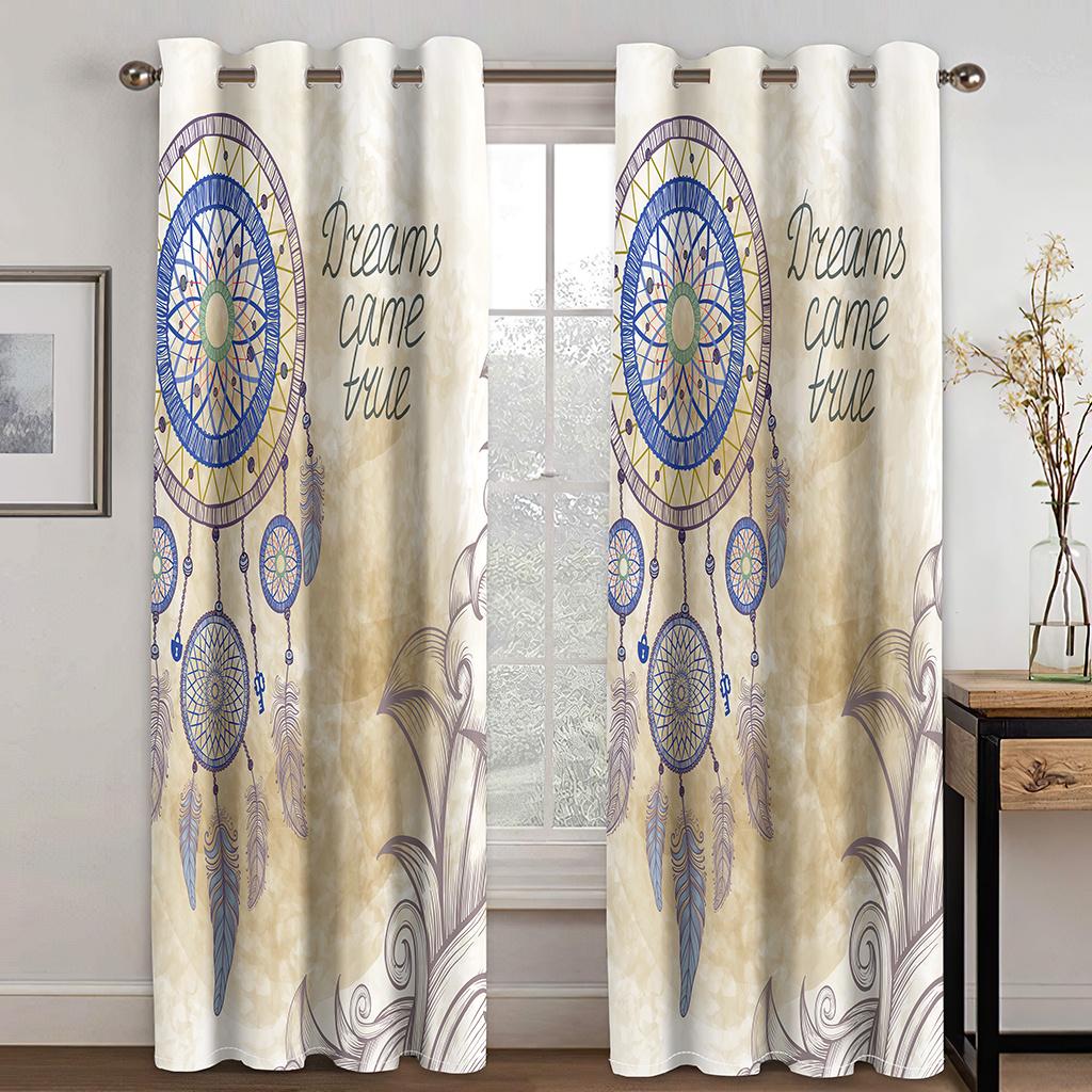 Цветные шторы-ловцы снов 3D Современный домашний декор Затемняющие шторы 2 панели Роскошный декор для гостиной, спальни, балкона