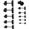 8 Pairs Men Women Stud Earrings Metal Round Dumbbell-shaped Tunnels Earrings (16 Pieces)