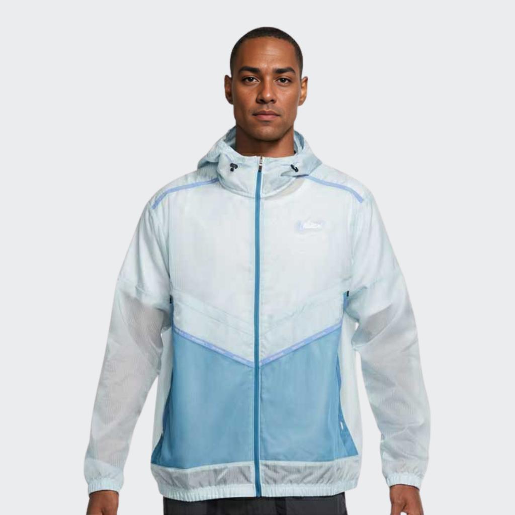 Nike Мужская беговая куртка с принтом Repel Wild Run Windrunner, синяя DD5392-366