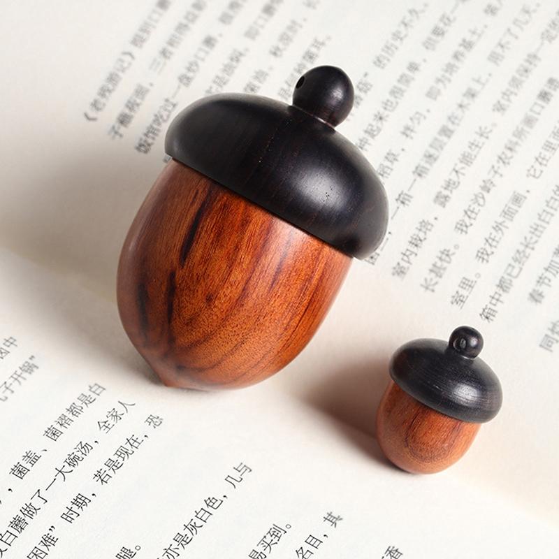 6.6*4.5Cm Pill Box Case Solid Wood Bottle Holder Wooden Rescue Container Pendant