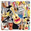 50 Musical Instruments Doodle Cartoon Violin Piano Gauze DIY Skateboard Mobile Suitcase Stickers Waterproof