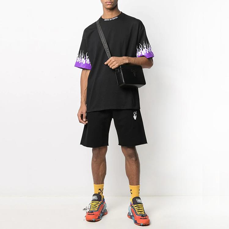 Off-White Толстовки Marker черные/фуксия Мужские штаны OMCI006R21FLE0021032