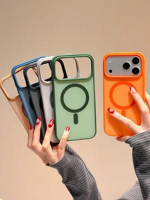 Роскошный матовый чехол для телефона с магнитом для iPhone 11 12 13 14 15 16 17 Pro Max Plus Magsafe Бампер Задние чехлы Обложка