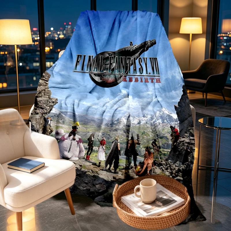 Final Fantasy Print Blanket - Soft & Comfortable, for Bedroom, Travel, Sofa, Home Decoration - Birthday Christmas Gift for Friend