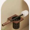 Walnut Metal Toilet Brush Holder Wall Mounted no dead Toilet Brush Storage Rack Bathroom Shelf Toilets Set of Accessories