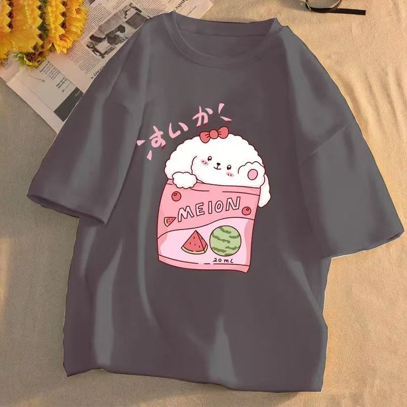 Новая летняя футболка с круглым вырезом и короткими рукавами для женщин, повседневная, большие ярды, свободная футболка с короткими рукавами для женщин