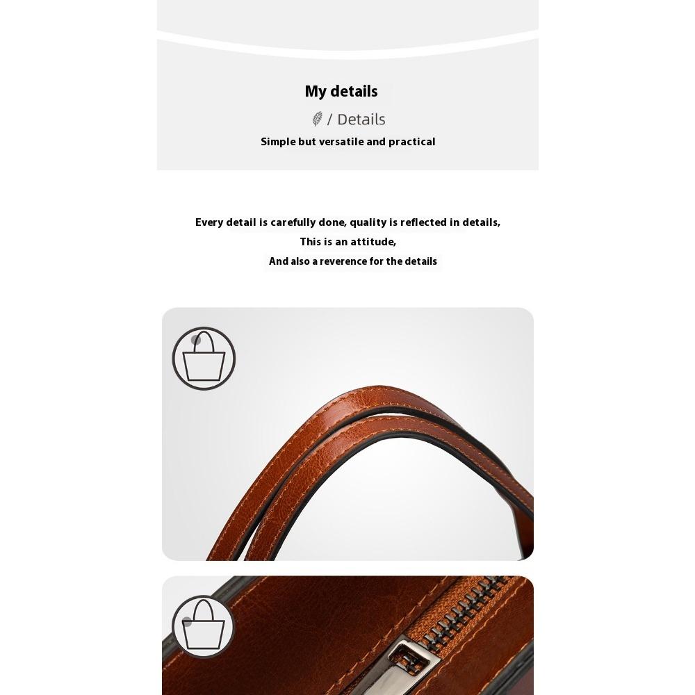 Large Bag Women's Shoulder Bag Commuter Tote Bag Cowhide Portable Large-capacity Women's Bag