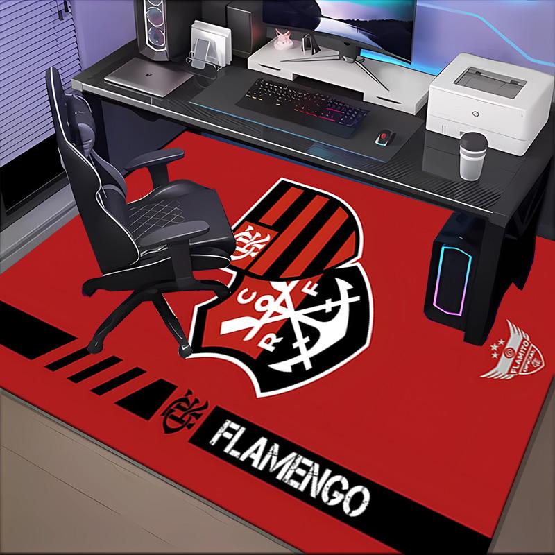 Fla-mengo Club Crest Printed Office Carpet Chair Cushion Entryway Rug, Rugs for Living Room, Bedroom Christmas gifts