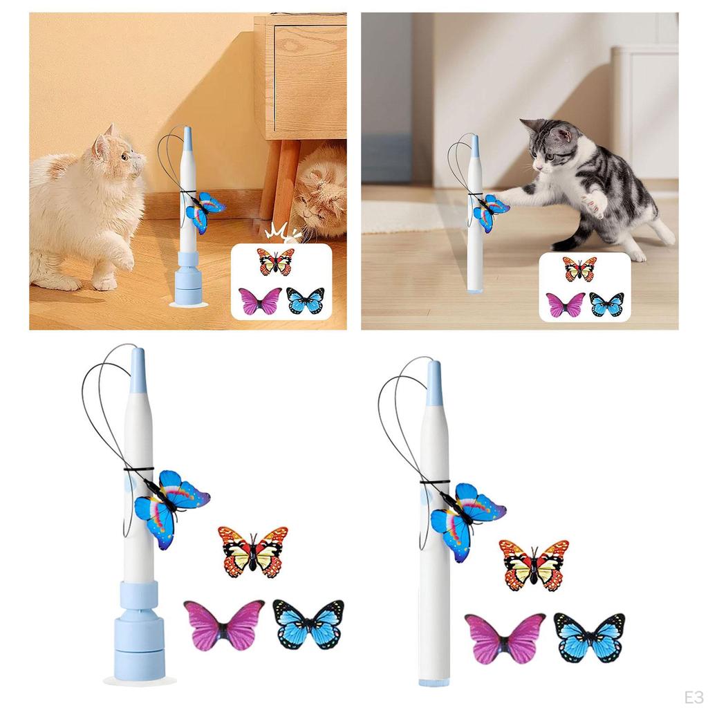 Cat Teaser Automatic Toy Interactive Butterfly Fluttering Quiet Motor USB Suitable