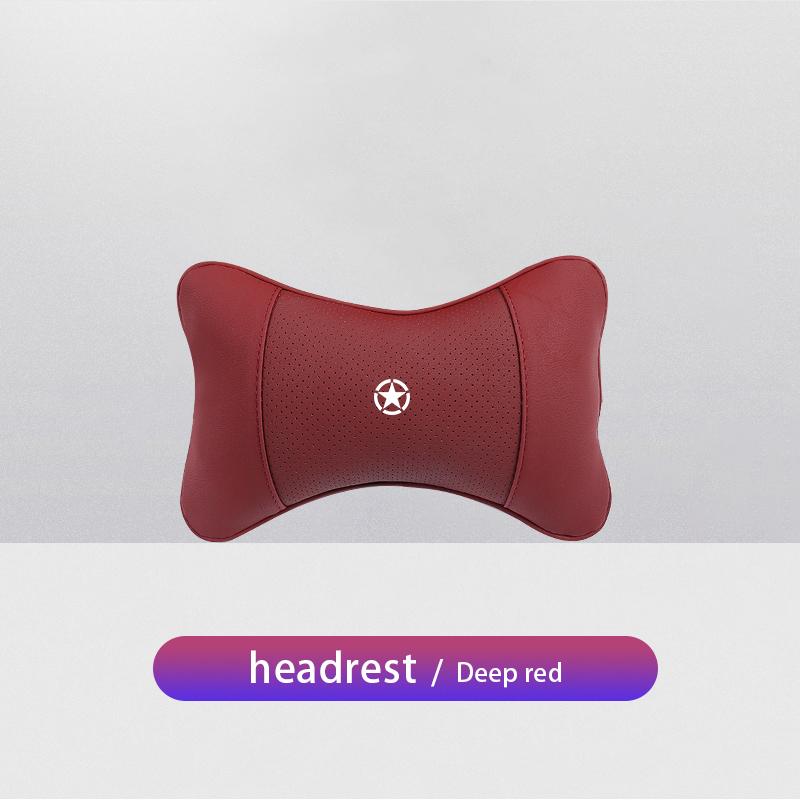 Car Seat Headrest Auto Logo Neck Pillow For Jeep Wrangler Rubicon Renegade Compass Grand Cherokee Patriot Liberty Gladiator JK AKZ1