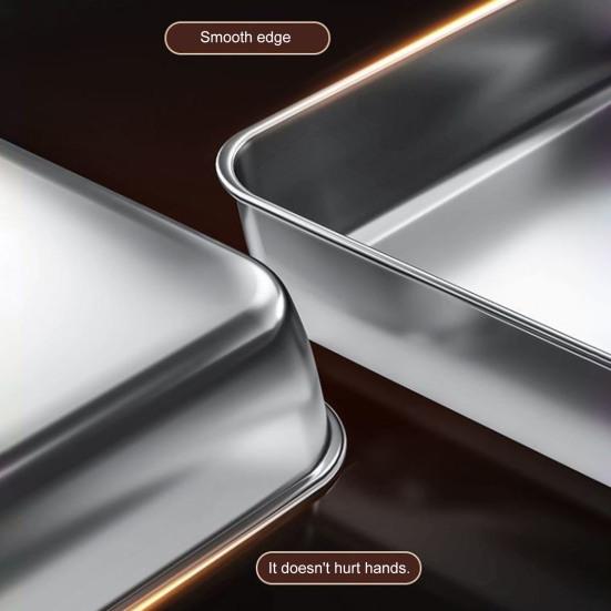 Контейнеры для еды из нержавеющей стали с крышками, прямоугольный контейнер для приготовления пищи для хранения в холодильнике