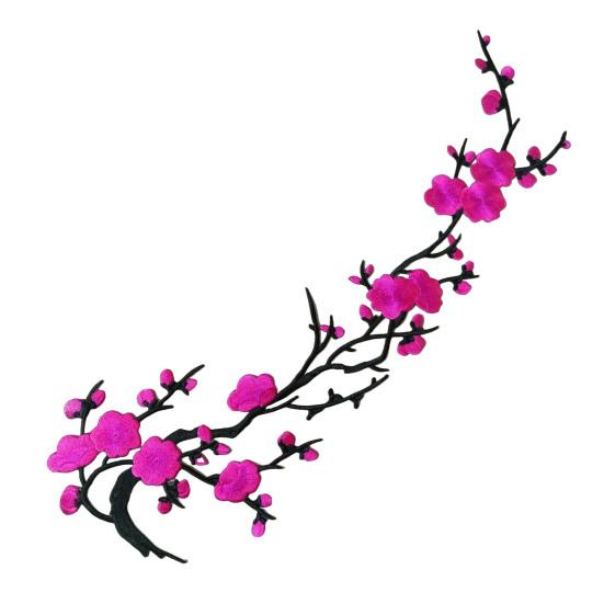 Floral Sewing Appliques for Bags Plum Blossom Patch, Embroidered Flower Patches, Iron on Clothing Backpacks Badges Apparel Jackets, DIY