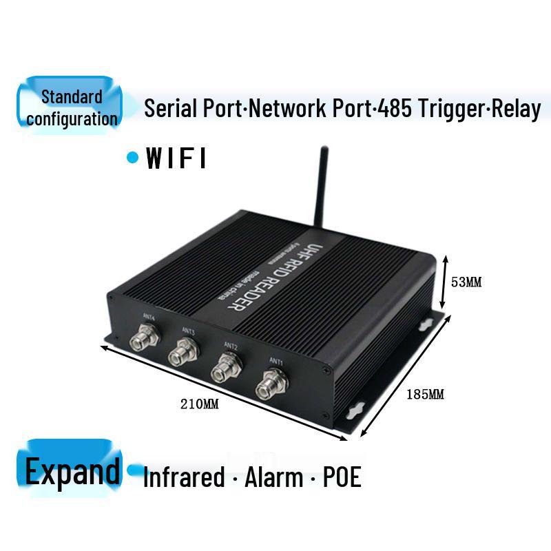 Устройство чтения/записи UHF RFID с Wi-Fi, 4-канальный пассивный RF-считыватель для множества меток