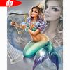 Round Drill Rhinestone Cross Stitch Diamond 5D DIY Diamond Painting Embroidery Christmas Mermaid