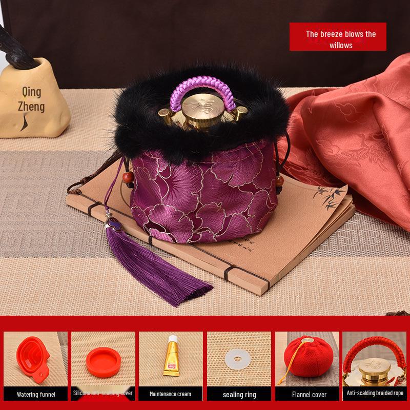 Jitao Yu Pozi Чистая медная грелка с водой Массажер для рук и ног в стиле ретро