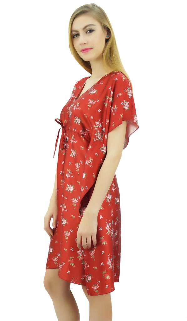 Bimba Женское черное атласное кимоно с цветочным принтом для подружки невесты на шнурке