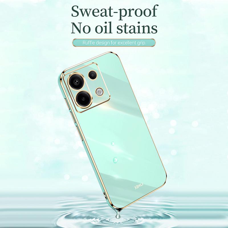 XINLI Для Xiaomi Redmi Note 13 Pro 5G/Poco X6 5G Задняя крышка Гальванизированный ТПУ Защита от царапин Чехол для телефона