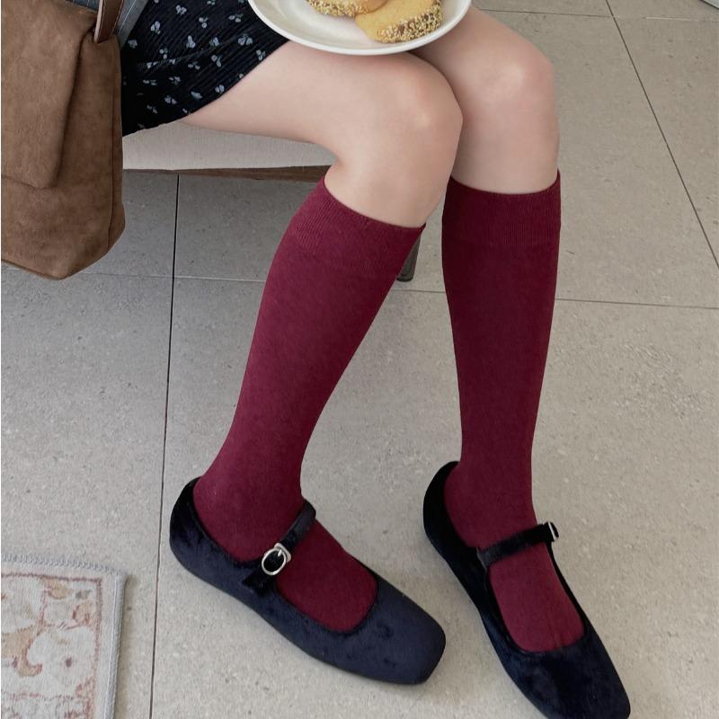 Женские осенне-зимние ретро-шоу тонкие бесшовные носки до колена