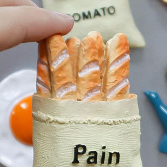 3D-магнит на холодильник с имитацией еды, мультяшная жареная яичница, дуриан, рожок мороженого, томат, хлебопечка, кружка для кофе, магнит на холодильник для домашнего офиса, кухни