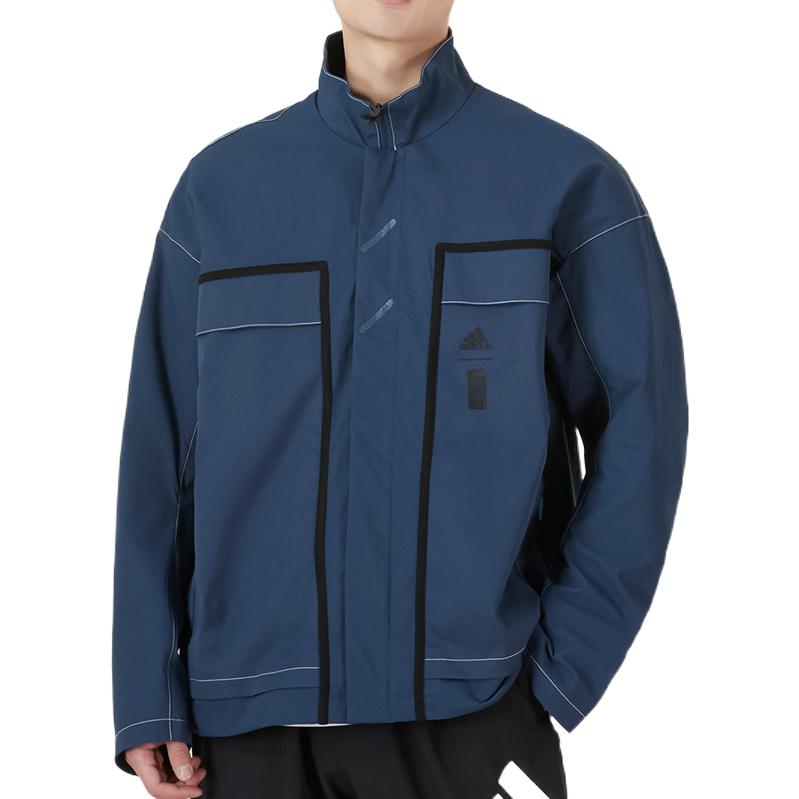 Adidas Jackets Men's Blue Stand Collar Moderate Other HM7471