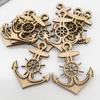 10pcs Unfinished Wooden Anchor Shapes Hanging Gift Tags Embellishment Crafts
