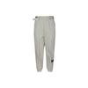 Color Block Large Pocket Solid Logo Cuffed Sports Pants Women Pants Fossil-Grey DB3867-238