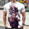 Модная футболка с принтом Dragon Ball Goku для мужчин, мальчиков, детей, Супер Сайян, аниме, мультфильм, дышащий хлопок, с коротким рукавом